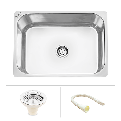 Trueliving Luxury Silver_Square Single Bowl Kitchen Sink (27 x 21 x 9 inches)