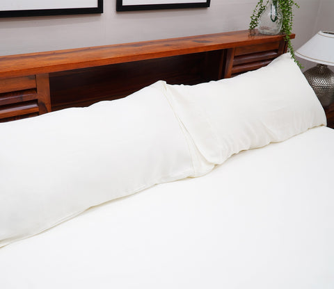 Vegan Bamboo Silk Bedsheet 300 TC Naturally Anti-Bacterial King Bedsheet with 2 Pillow Cover (Ivory)