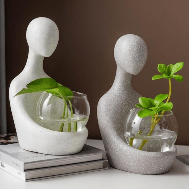 Trueliving Light Colour Man Flower Vase 41L x 24W x 10H Centimeters