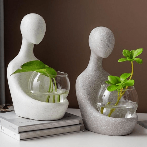 Trueliving Light Colour Man Flower Vase 41L x 24W x 10H Centimeters