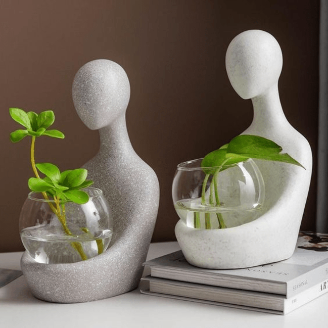 Trueliving Light Colour Man Flower Vase 41L x 24W x 10H Centimeters