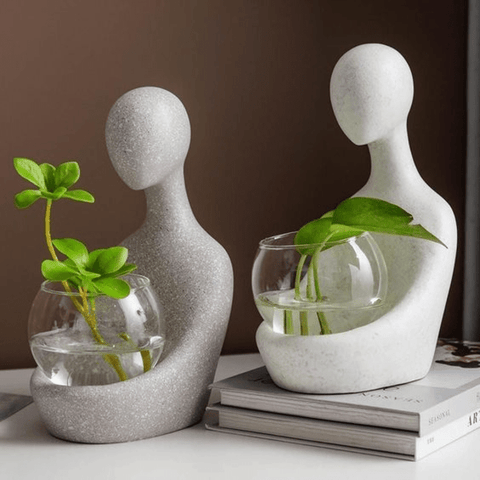Trueliving Light Colour Man Flower Vase 41L x 24W x 10H Centimeters
