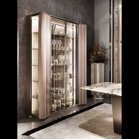 Trueliving White With Sliding Transparent Door Bar Cabinet(‎Standard (Between 20-40 In Width, 30-40 In Height)