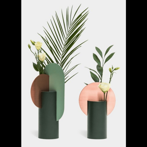 Trueliving Green Wood Flower Vase 41L x 24W x 10H Centimeters