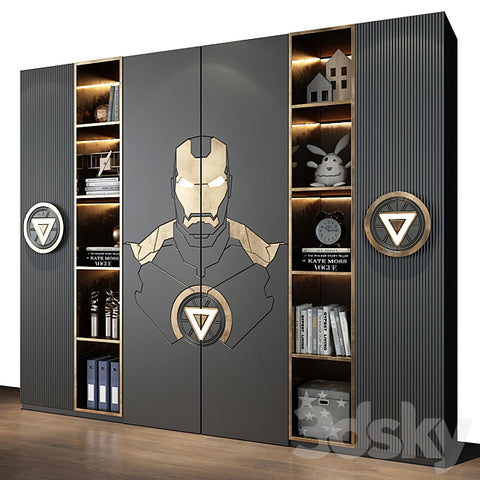 Trueliving 5 Door Walk-in wardrobes Laminated Finish & PU Finish 8Ft *2Ft *9Ft -2438.4MM X 609MM X 2743.2MM)