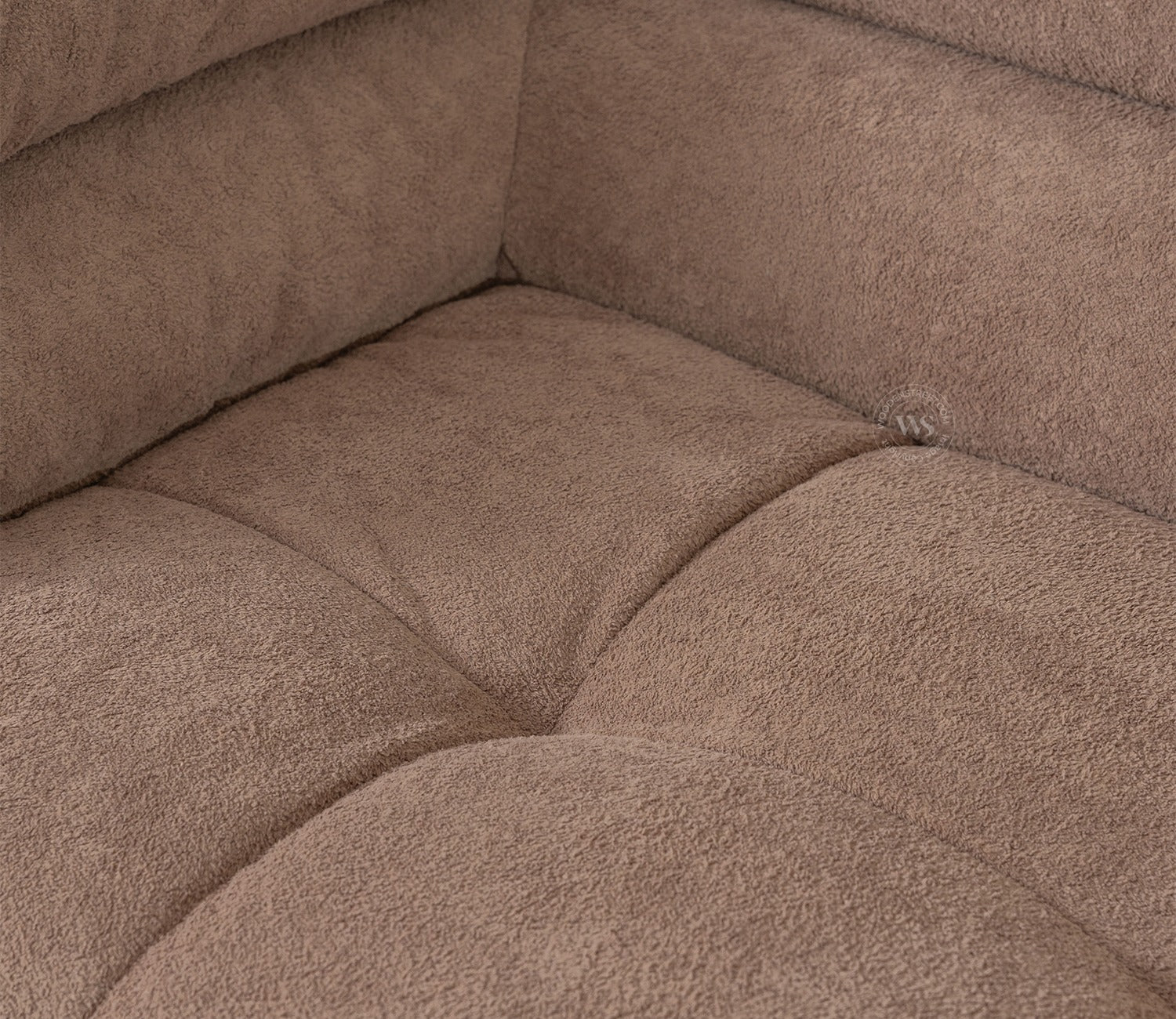 Skava Modern Bubble Tufted Fabric 3 Seater Sofa (Light Brown)