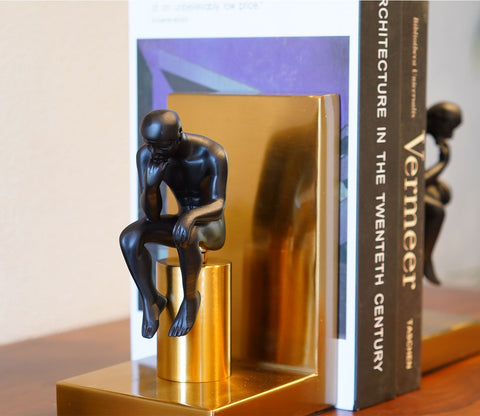 Enigmatic Black And Gold Book End