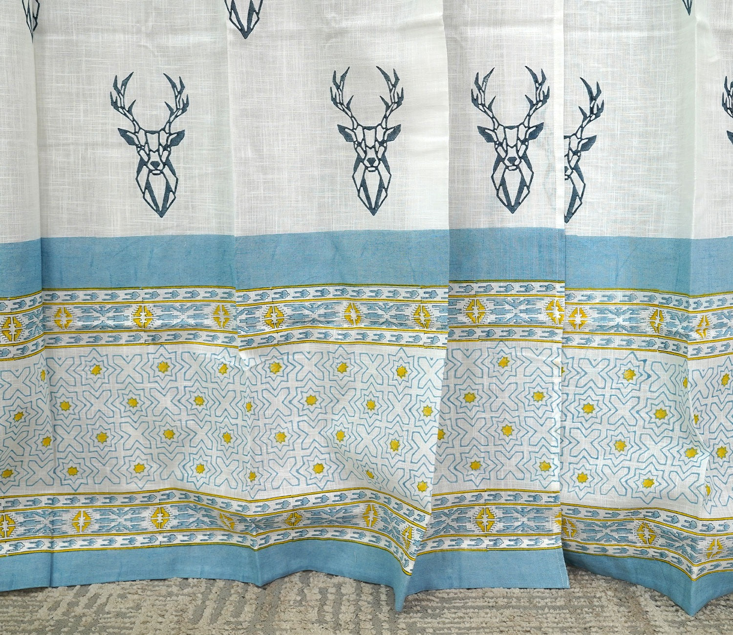 Barasingha 1 Piece Long Door Curtain (White, 9 Feet)