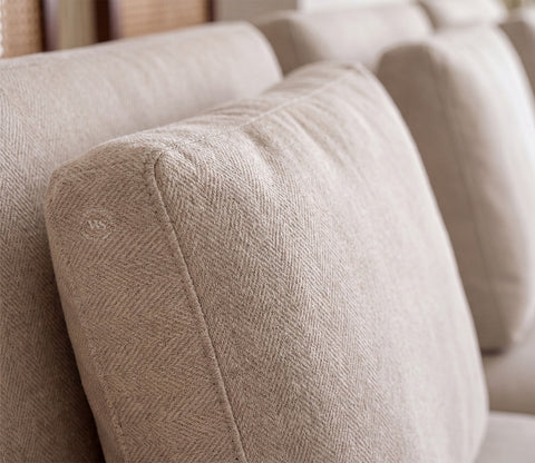 Matrix U-Shape Premium Sectional Fabric Sofa (Cottage Ivory)