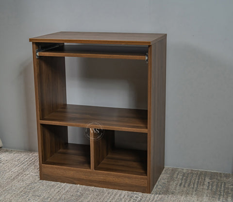 Prism Engineered Wood Study Table With Sectioned and Shelf Storage (Columbian Walnut Finish)