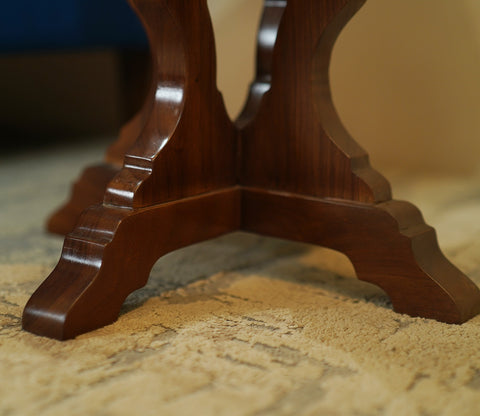 Ariv Sheesham Wood Round Side End Table (Teak Finish)
