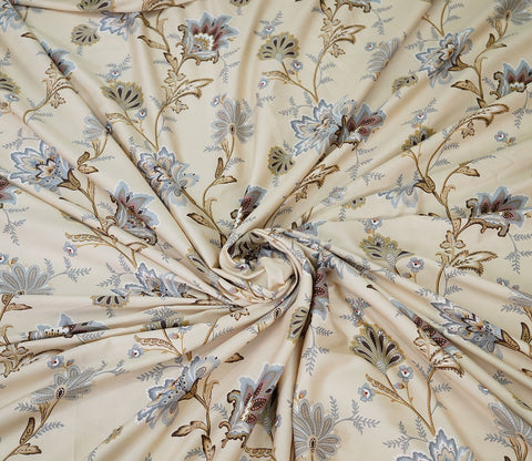 Venusa Classic Printed King Size Bedsheet (Brown)