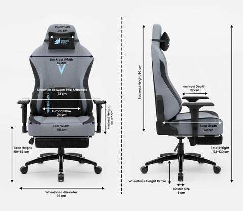 Vision Pro Multi-Functional Ergonomic with Footrest (Blue)