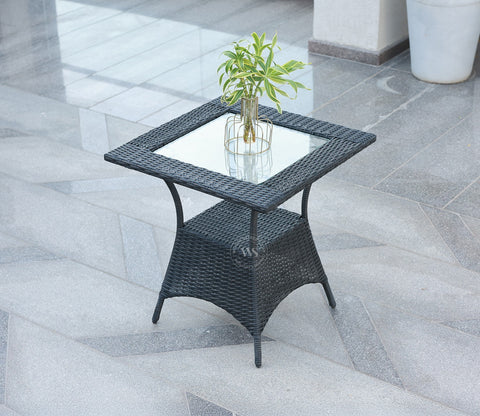 Milano Wicker Outdoor Garden Chairs -Set of 2 (Black)