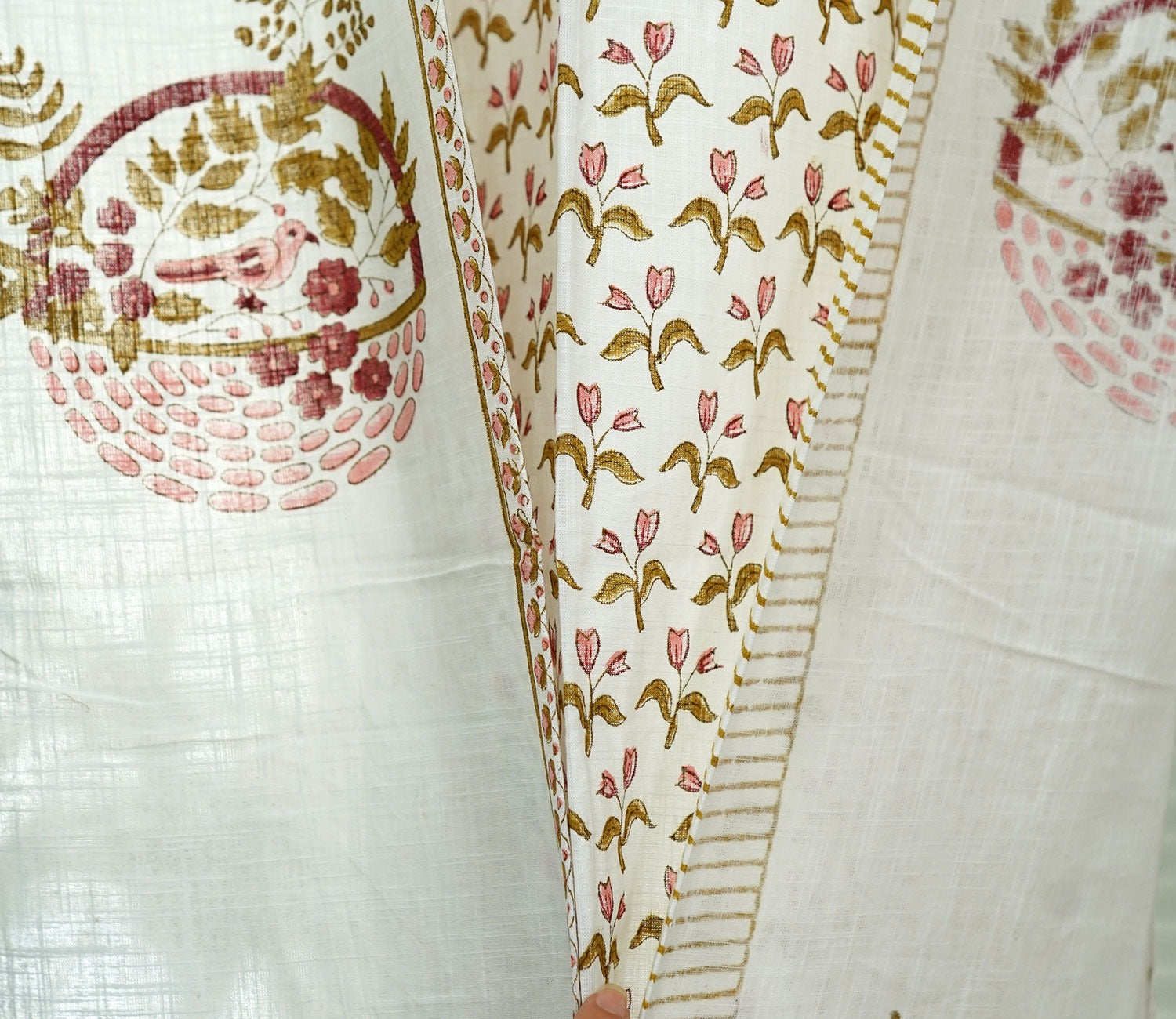 Bird Nest 1 Piece Long Door Curtain (White, 9 Feet)
