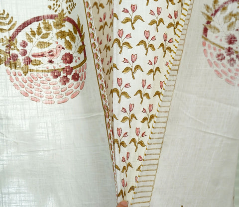 Bird Nest 1 Piece Long Door Curtain (White, 9 Feet)