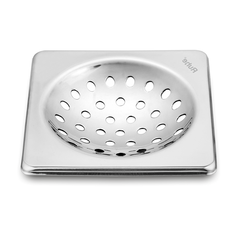 Trueliving_One Square Silver with Collar Floor Drain (4 x 4 inches) (Pack of 2)