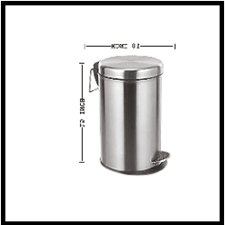 Trueliving_DUSTBIN PEDAL PLAIN (8x12)_Silver_Steel