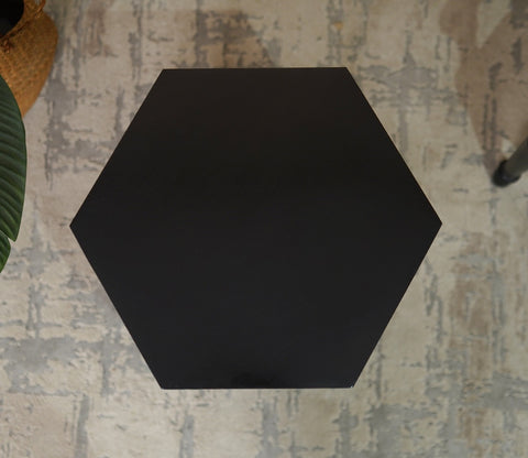 Samiha Sheesham Wood Carved Side End Table (Black Finish)