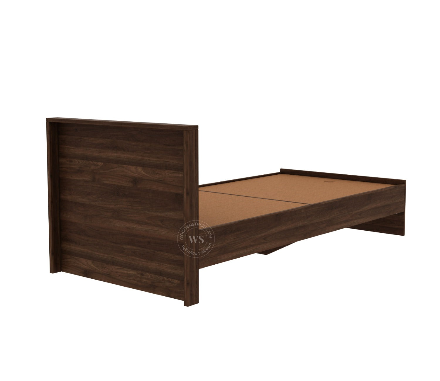 Clemency Bed without Storage (Single Size, Columbian Walnut Finish)