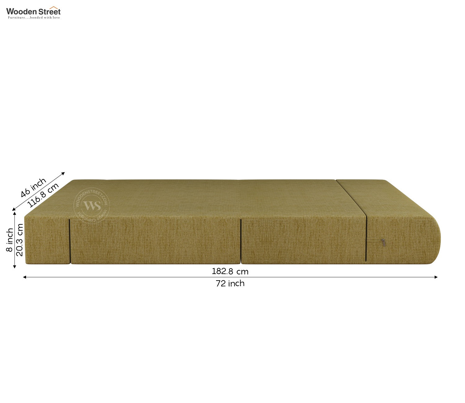 Voltz Fabric Sofa Cum Bed (72 x 46 Inch, Fresh Mint)