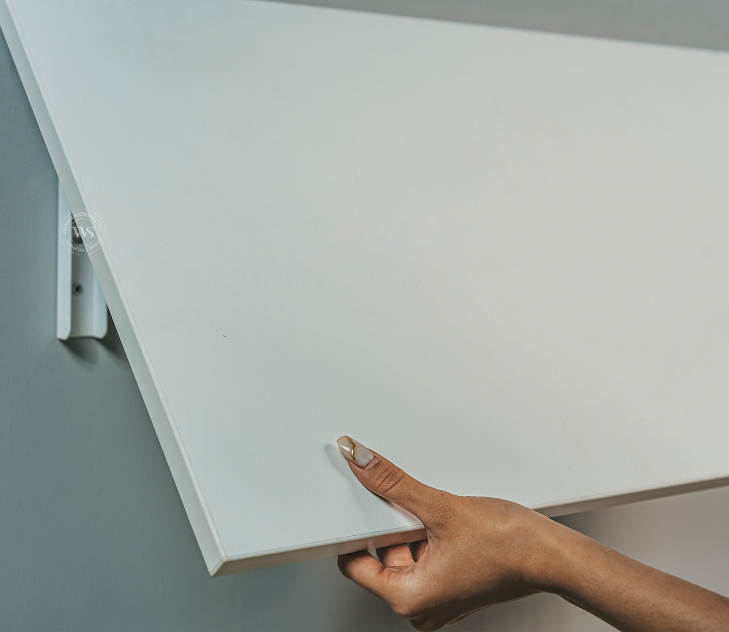 Stanko Foldable Wall Mounted Engineered Wood Study Table (Frosty White Finish)