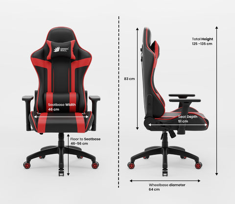 Raptor 2 Multi-Functional Ergonomic Leatherette Office Chair (Red)