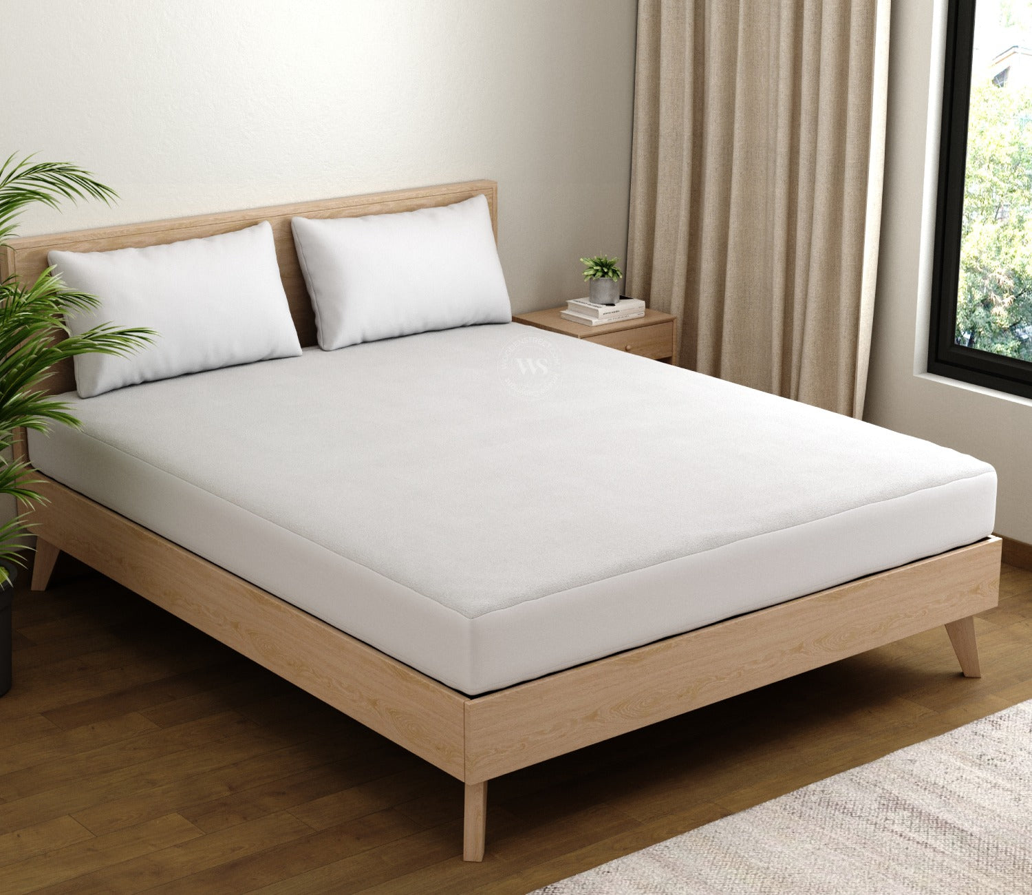 Featherix Cotton Feel Terry Ultra Soft Breathable Hypoallergenic Waterproof Mattress Protector King Size (White, 78 x 72)