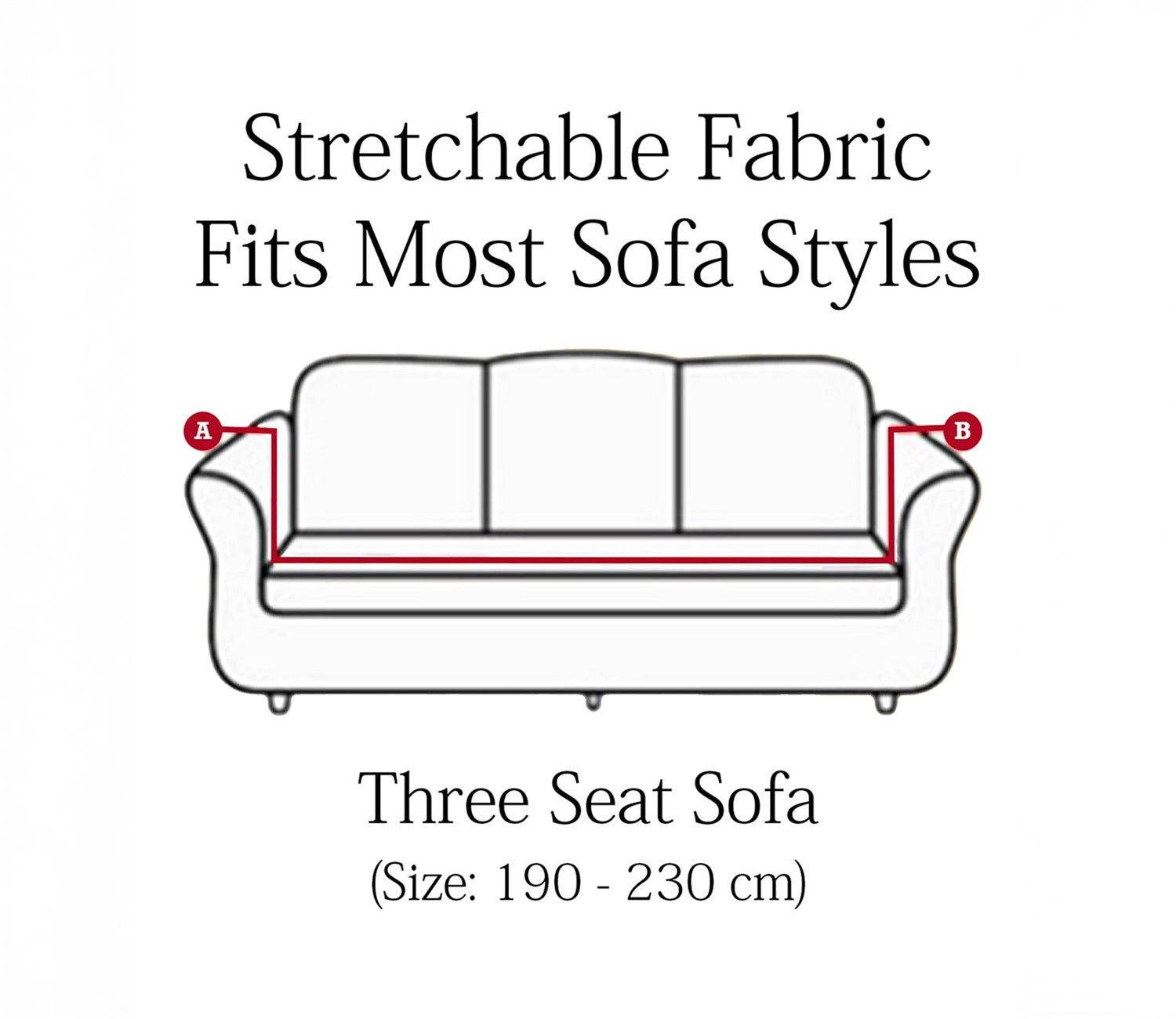 Bloomic Printed Polyester Spandex 3 Seater Sofa Cover (Light Blue)