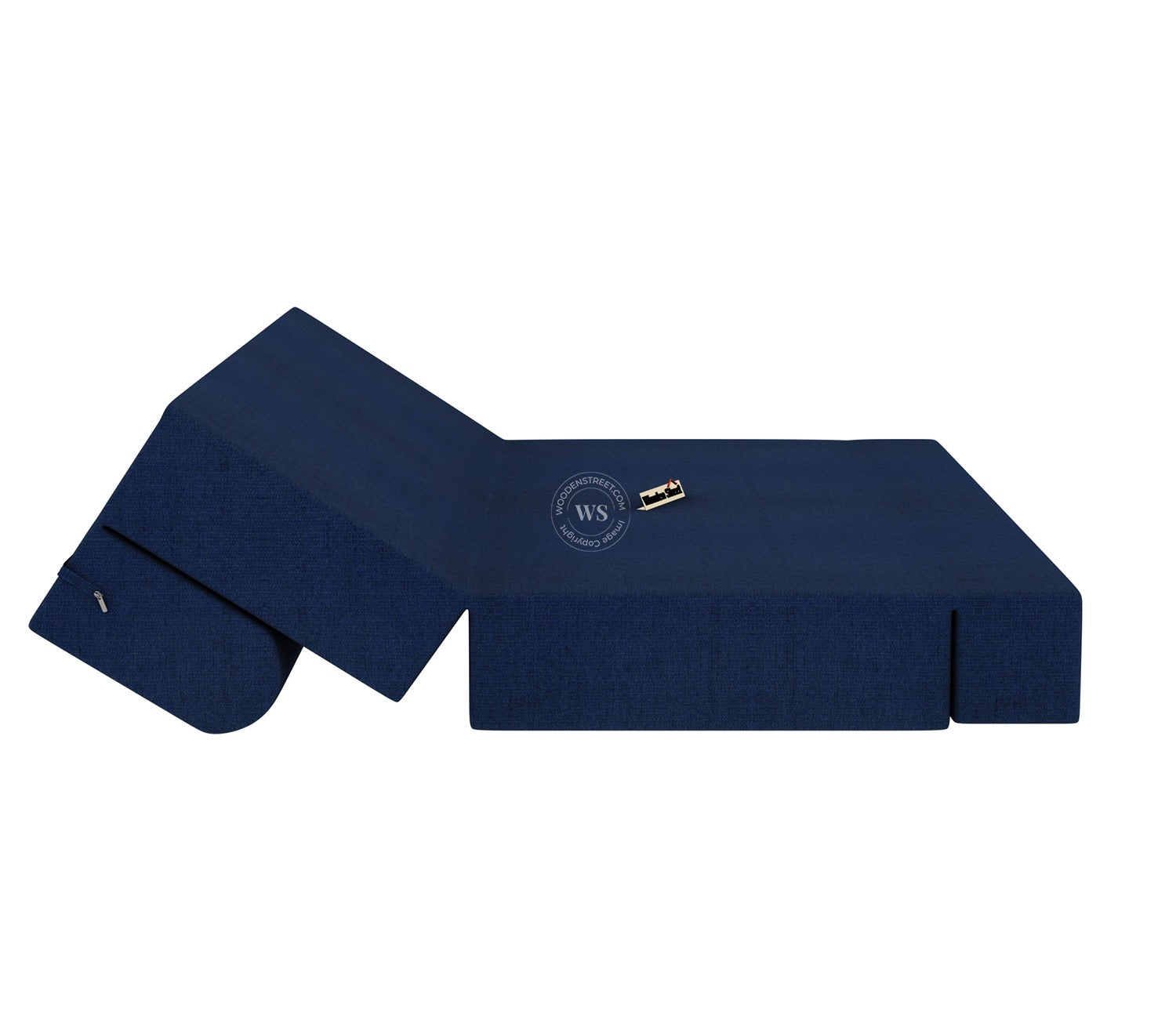 Voltz Fabric Sofa Cum Bed (72 x 72 Inch, Azure Blue)