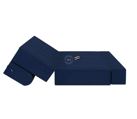 Voltz Fabric Sofa Cum Bed (72 x 72 Inch, Azure Blue)