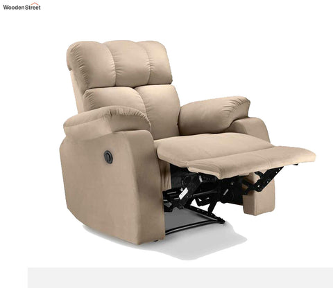 Valios Fabric 1 Seater Motorized Recliner Chair (Beige)