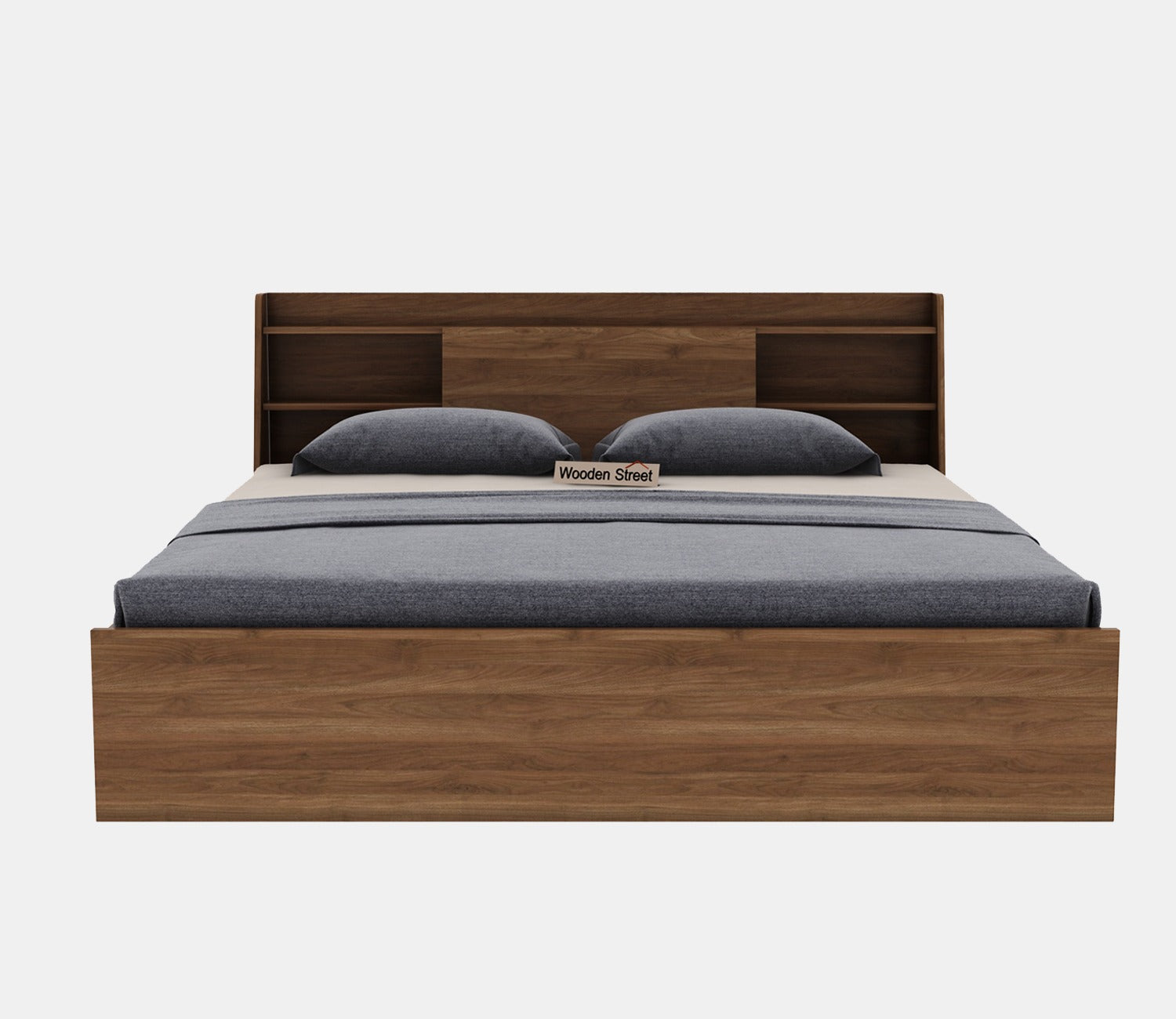 Celestia Engineered Wood Bed with Box Storage (King Size, Columbian Walnut Finish)