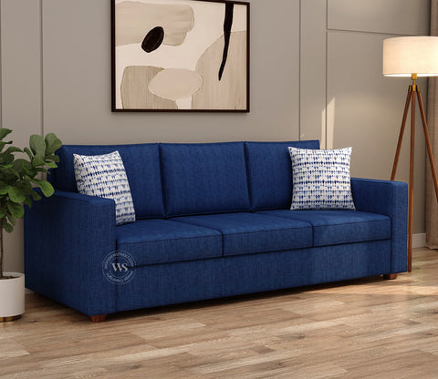 Albus 3+1+1 Seater Fabric Sofa Set (Cotton, Iris Blue)
