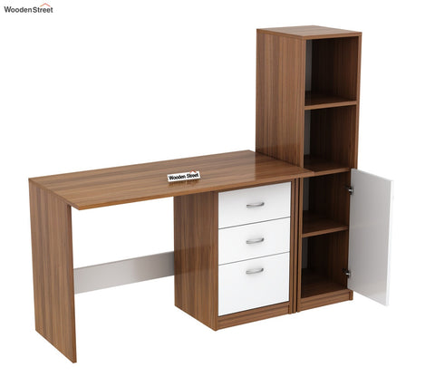 Calisto Engineered Wood Study Table (Exotic Teak Frosty White)