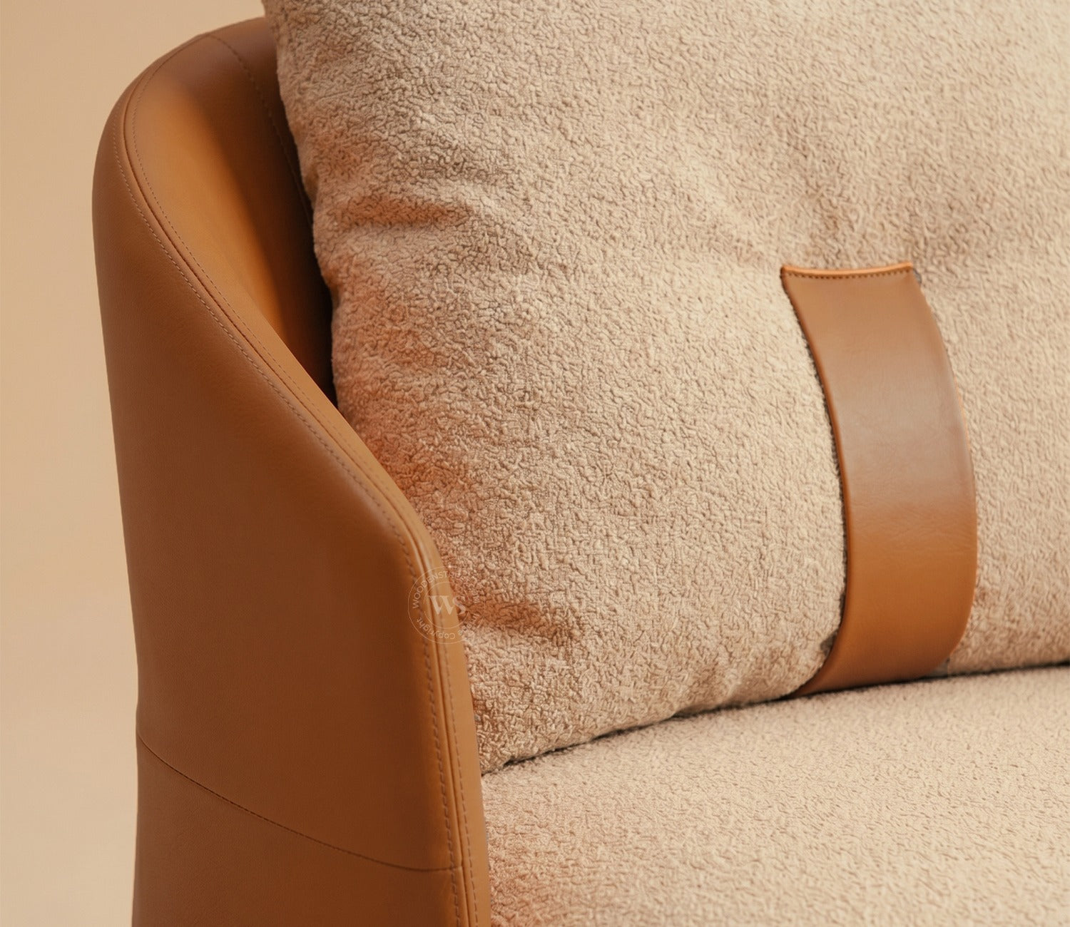 Velora Premium Lounge Chair With Leatherette Backrest & Plush Fabric Seating (Dual Tone)