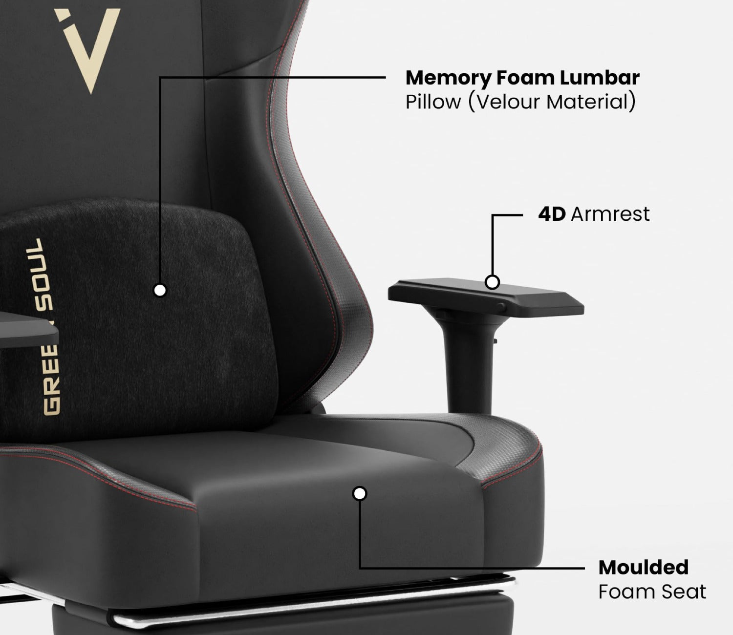 Vision Pro Multi-Functional Ergonomic with Footrest (Black)