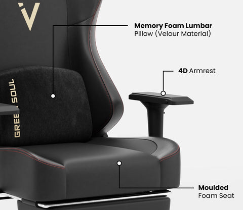 Vision Pro Multi-Functional Ergonomic with Footrest (Black)