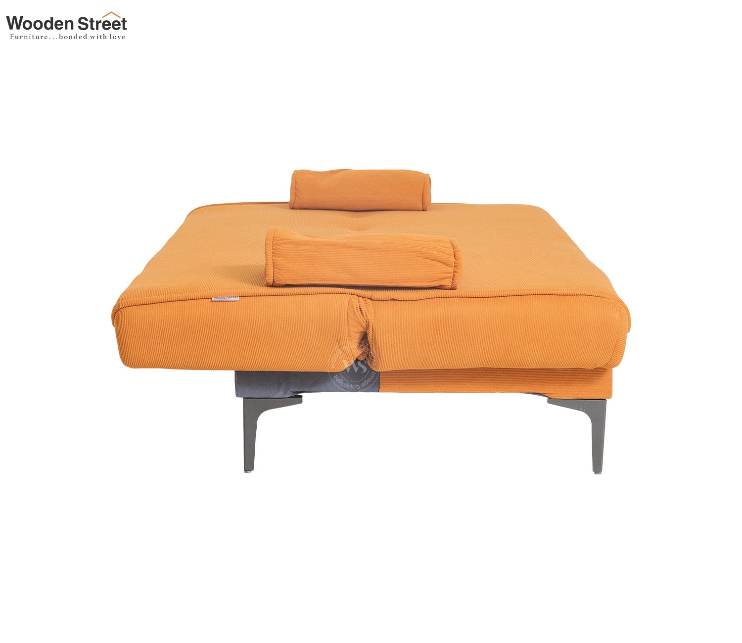 Domus Premium Fabric Sofa Cum Bed (Orange)