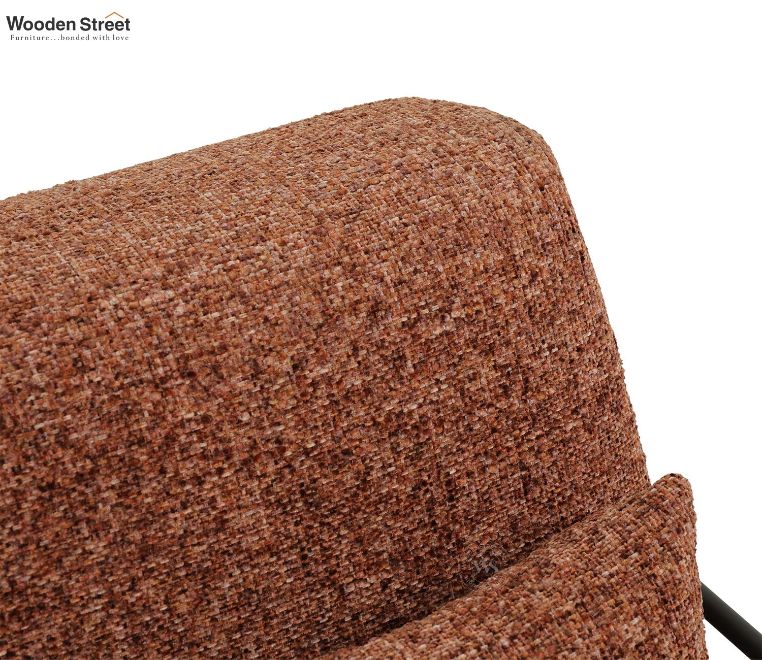 Kew Upholstered Fabric Lounge Chair with Metal Frame (Rust Orange)