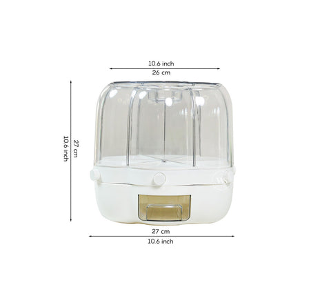 Grainery 6- Compartment All-In-One Rotating Grain Dispenser (White, Small)