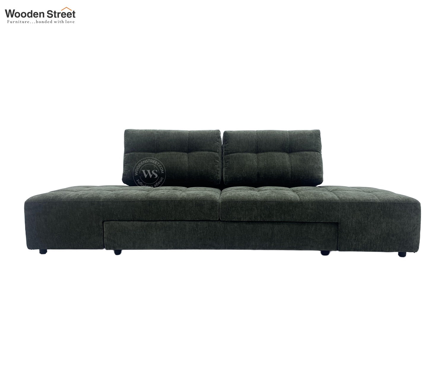 Malvern Premium L shape Fabric Sofa (Dark Olive Green)