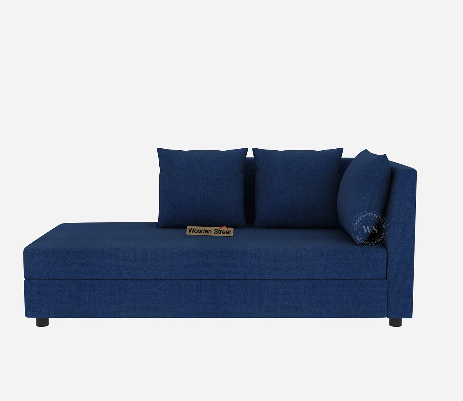 Sible L-Shape 6 Seater Left Aligned Fabric Sofa (Cotton, Azure Blue)