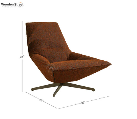 Anker Modern Upholstered Lounge Chair (Rust Brown)