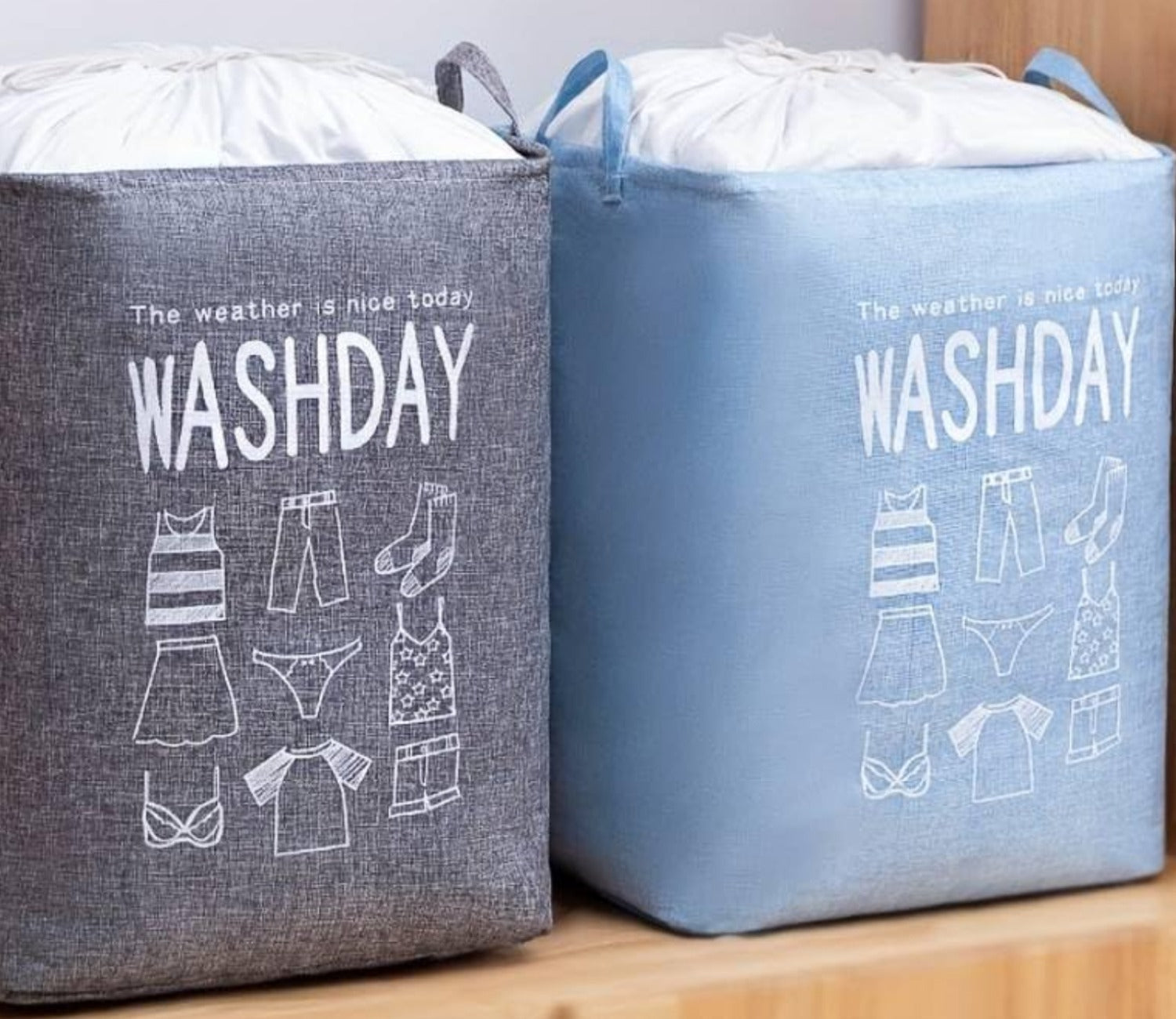 Washify Foldable Canvas Laundry Basket