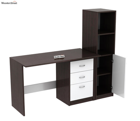 Calisto Engineered Wood Study Table (Flowery Wenge Frosty White)