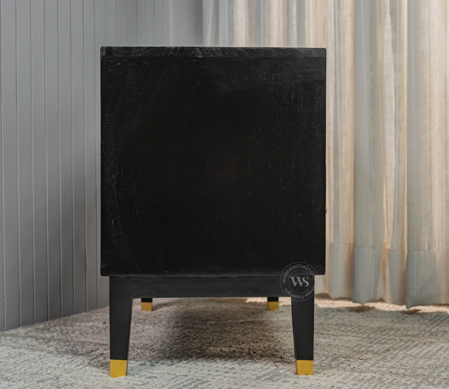 Royce Mango Wood 2 Chest of Drawers (Black Finish)