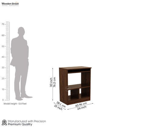 Prism Engineered Wood Study Table With Sectioned and Shelf Storage (Columbian Walnut Finish)