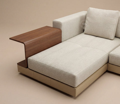 Matrix L-Shape Left Align 5 Seater Premium Sectional Fabric Sofa (Cottage Ivory)