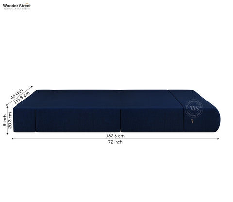 Voltz Fabric Sofa Cum Bed (72 x 46 Inch, Azure Blue)